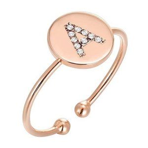14K Gold Plated Initial A Letter Stackable Rings for Women | Fashion Rings